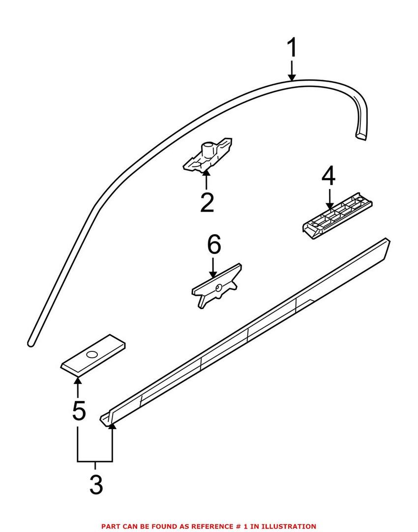 BMW Molding - Driver Side 51137121235